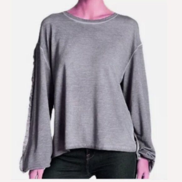 Dantelle Women's Gray Oil Dye Sweatshirt Pullover Top Size Small NWT - Picture 2 of 15